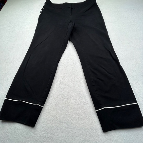 Alfani Women's Black Ankle Pants Trousers with Contrast White Piping Size 10 - Picture 2 of 13